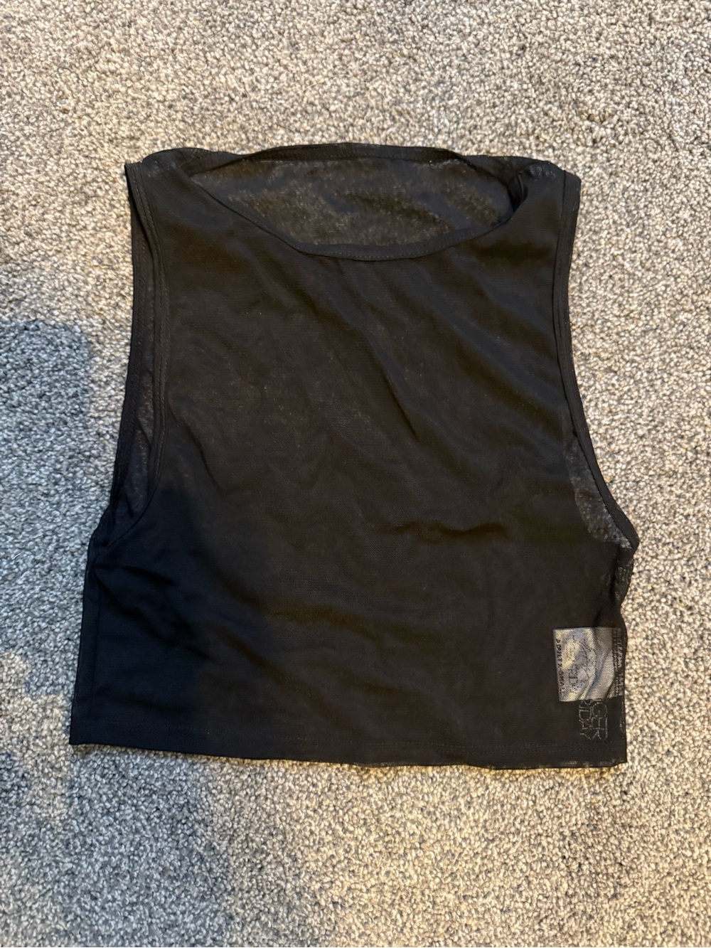 TIGER FRIDAY Black Women's Crop SHEER Tank Top - AXS NWOT